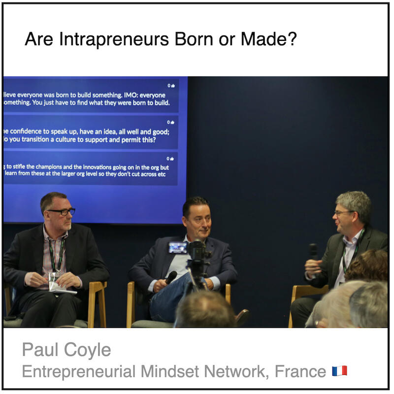 Download PDF: Are Intrapreneurs Born or Made? by Paul Coyle (Entrepreneurial Mindset Network, France).